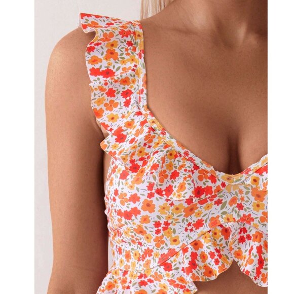 New to Posh C 🔆| Floreado Euro Style Ruffle Cut out Swimsuit One-Piece - Picture 4 of 7